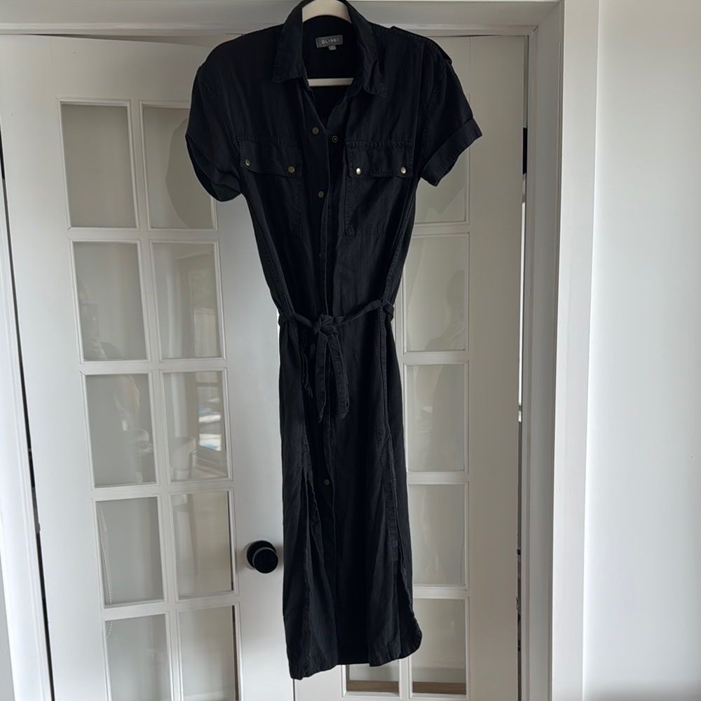 DL1961 Black Button-Up Midi Dress